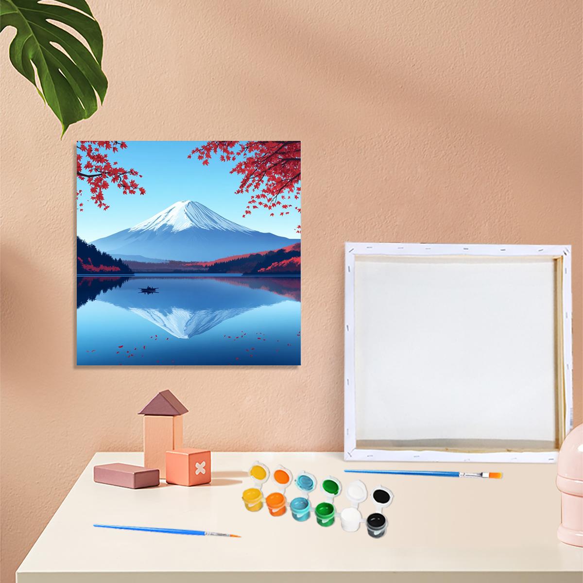 

RUOPOTY Набор для самостоятельной раскраски по номерам в рамке для начинающих, наборы для рисования горных пейзажей по номерам, набор для рисования по номерам для домашнего декора 20x20cm with frame