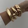 DIEZI 6 Stile Vintage Metall Armreif Armreifen Sets Hip Hop Punk Goldfarbe Geometrische Federarmreifen Für Frauen Armbänder Männer Schmuck