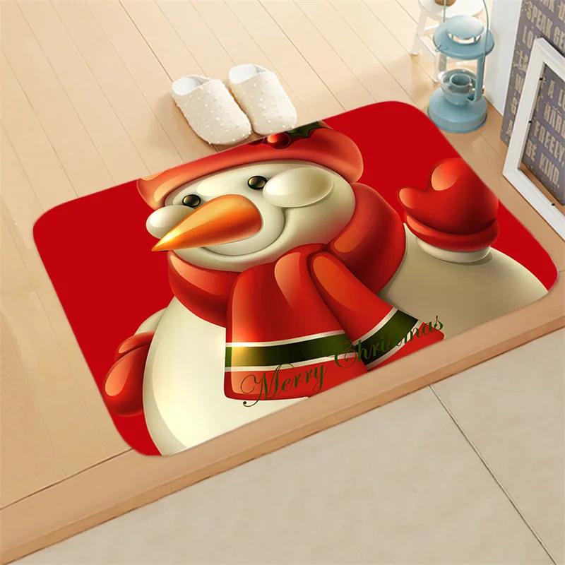 Merry Christmas Doormat Decorative Holiday Front Door Mat Funny Cartoon Character Felt Door Rugs for Indoor Outdoor Carpet