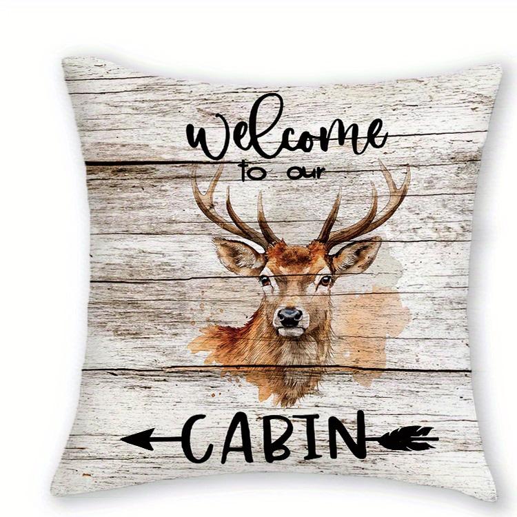 1/4pcs Rustic Cabin Wildlife Throw Pillow Covers Forest Mountain Deer Bear Farmhouse Cushion Cases for Home Decor Cushion cover