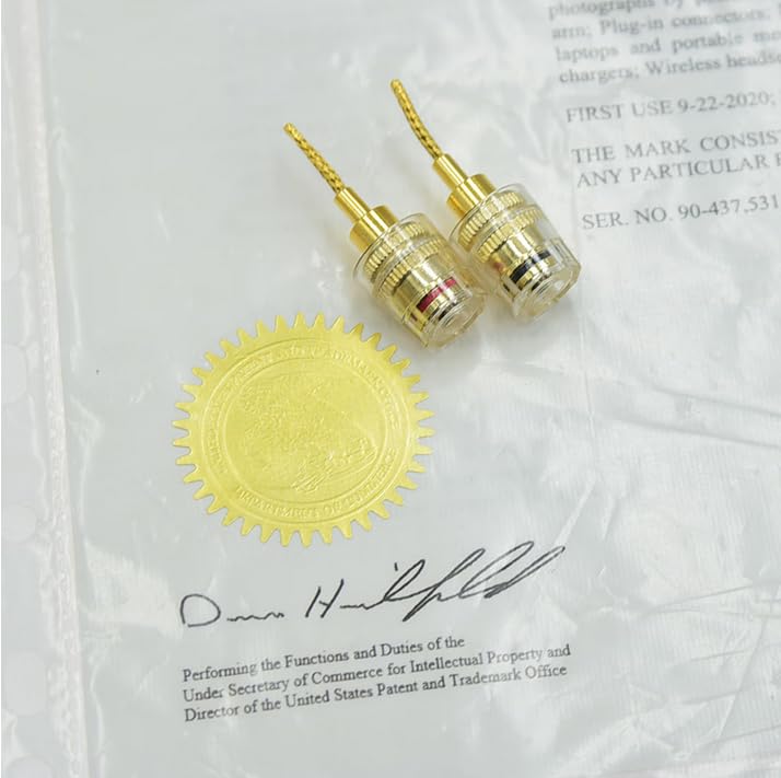 YIK TUNG Banana Plug Conversion Connector 4mm Banana Plugs 24K Gold Plated Speaker Cable Banana Plug Conversion Needle Plug Red and Black Set of 4