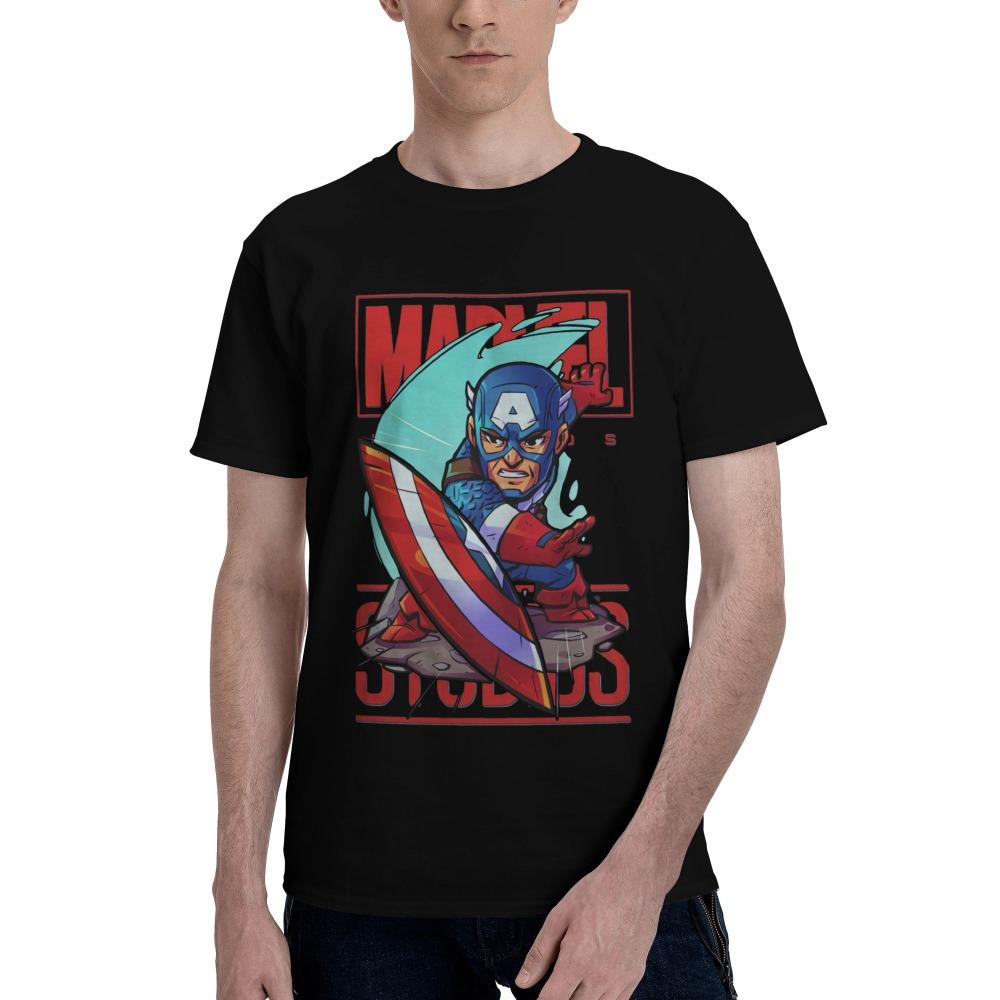 Cartoon Superhero Men s T-shirt Avengers Creative T-shirt Short Sleeve M
