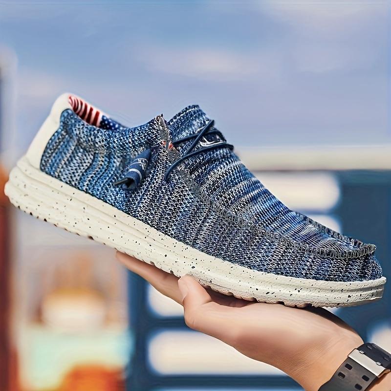 Мужская обувь с декоративными шнурками удобная нескользящая дышащая обувь спортивная обувь весна и лето 40 синий 2274₽