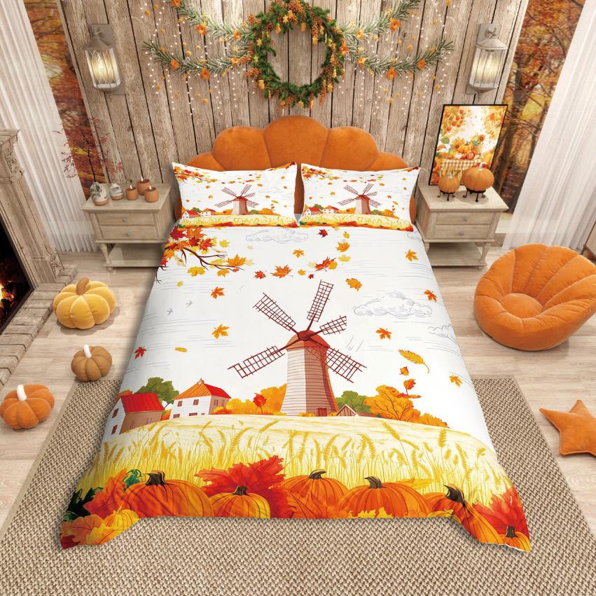 Comforter Homewish Autumn Pumpkin Thanksgiving Day For Teens Bedding Setbotanical Plants Comforter Set