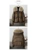 Women's Short Down Jacket: New Style Winter Cotton-Padded Coat with Large Fur Collar, High-End Design.