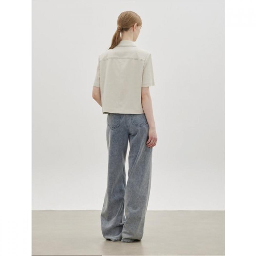 Cc Collect Half Sleeve Color Stitched Crop Jacket C262msf135