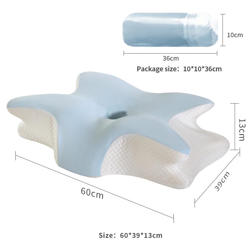 Cervical Pillow, Memory Foam Contour Pillow, Butterfly Shaped Bed Pillows for Side Sleeper Ergonomic Orthopedic Sleeping Pillow