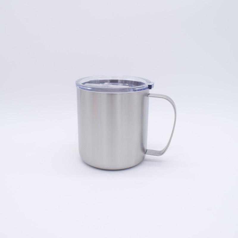 

304 stainless steel coffee mug with lid Thickened single layer cold drink juice mug Simple beer mug Cover