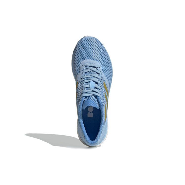 Adidas Adizero Adios 4 Durable Shock Absorption Non-Slip Low-Top Running Shoes Women sneakers Blue White Gold EF1458