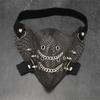 Maschera Sportiva Antipolvere Maschera in Pelle Borchiata, Maschera Punk Biker Motociclista Rock Mezza Faccia Costumi Cosplay di Halloween