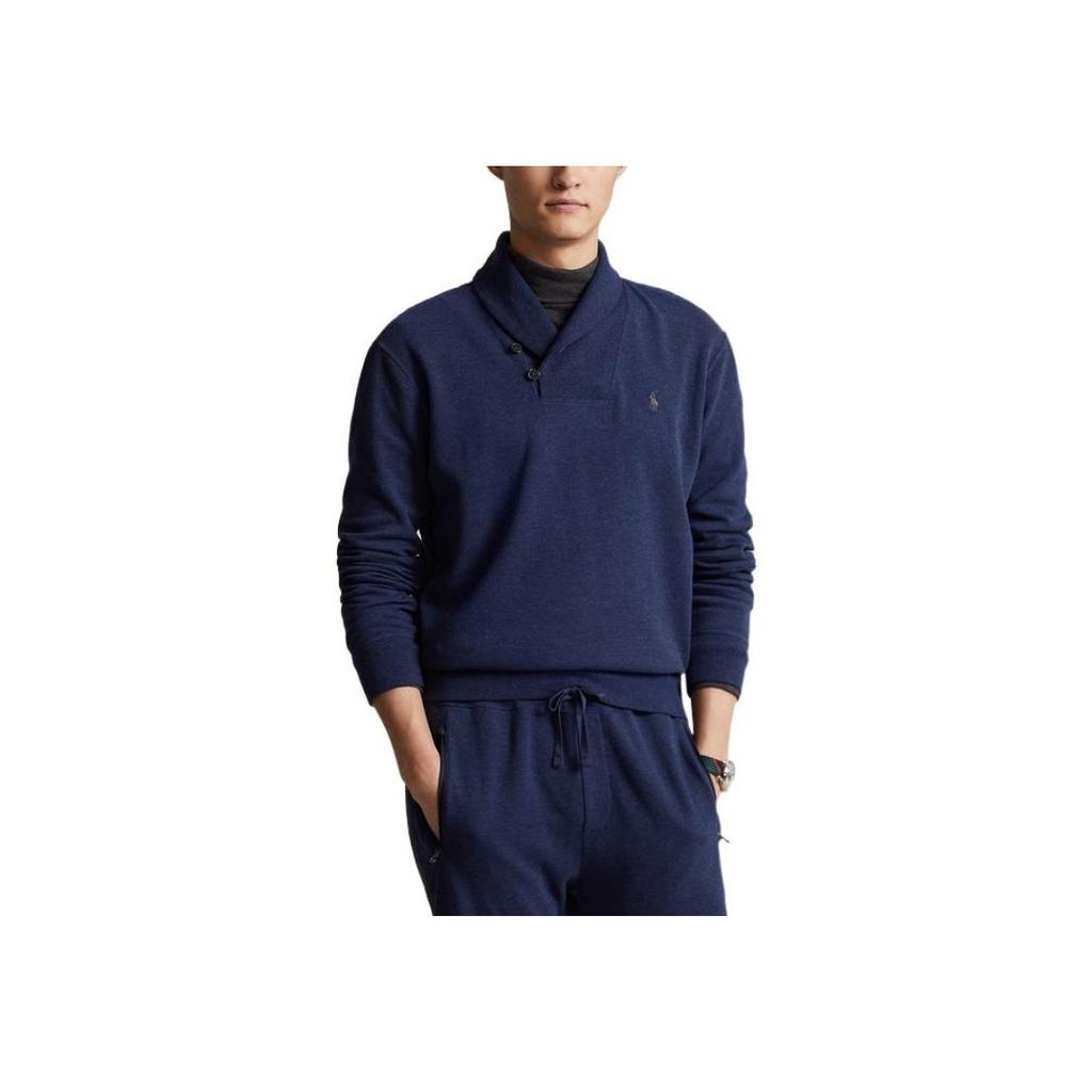 Polo Ralph Lauren Solid Logo Embroidered Plain Knit Crew Neck Pullover Sweater Men sweater Navy-Blue MNPOKNI16822215-410