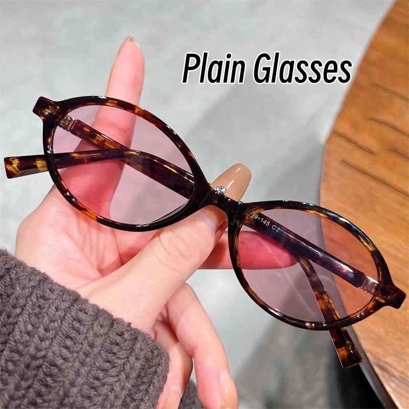 

Female Oval Small Frame Retro Optical Glasses Anti-blue Light Eyeglasses Eye Protection Luxury Ladies Plain Spectacle Eyewear