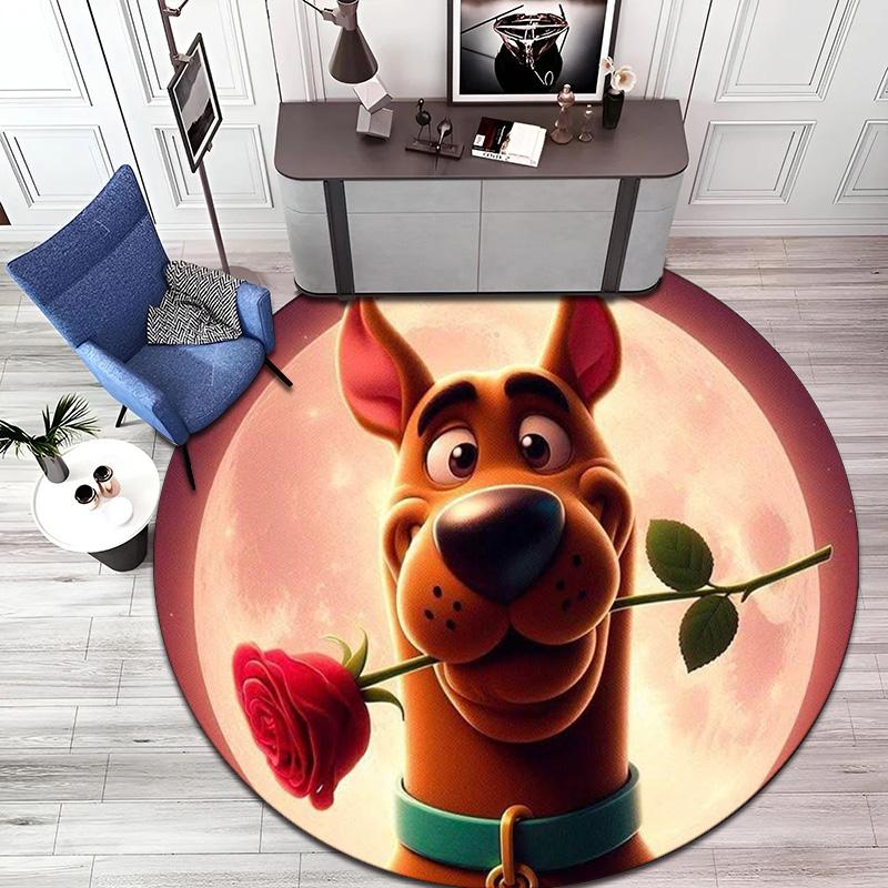 Halloween Supernatural Comedy Adventure Movie Scooby-Doo Round Carpet Soft Home Decoration Corridor Table and Chair Anti Slip Outdoor Floor Mat Rug 16