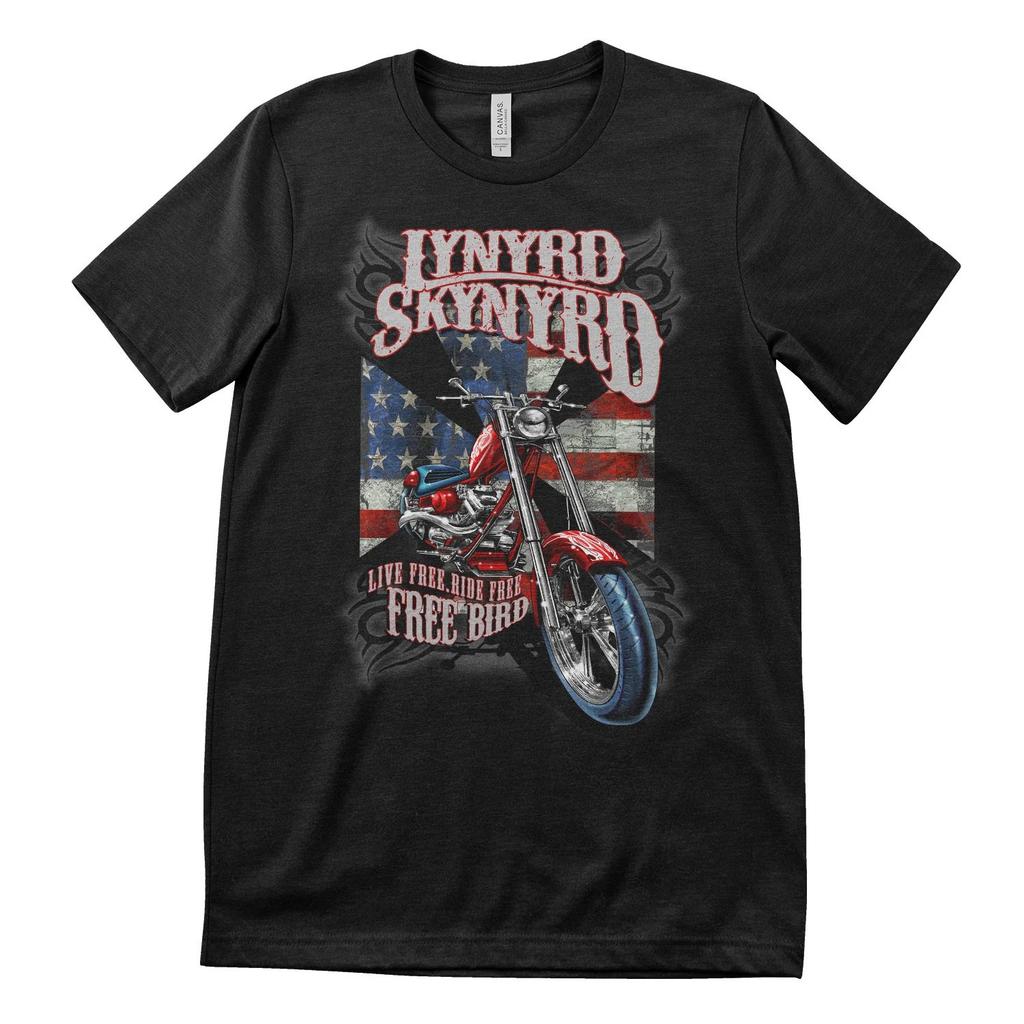 Officially Licensed Lynyrd Skynyrd Live Free Mens T-Shirt
