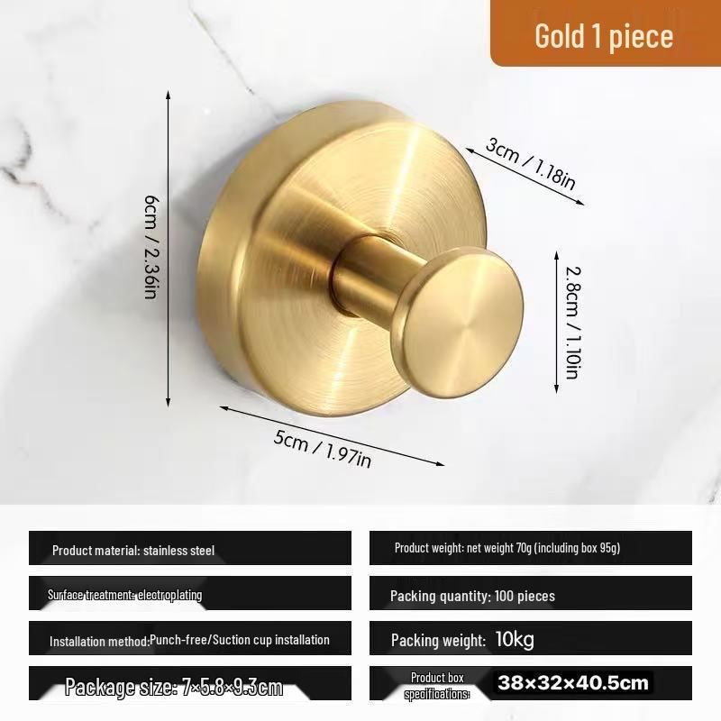 Saugnapfhaken aus Edelstahl – kein Bohren erforderlich, hohe Tragkraft für Mäntel, Hüte, Handtücher; Ideal für Badezimmer, Küche oder hinter Türen.