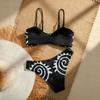 Sexy Fashion Metal Starfish Accessories Printed Ladies Split Swimsuit BIKINI