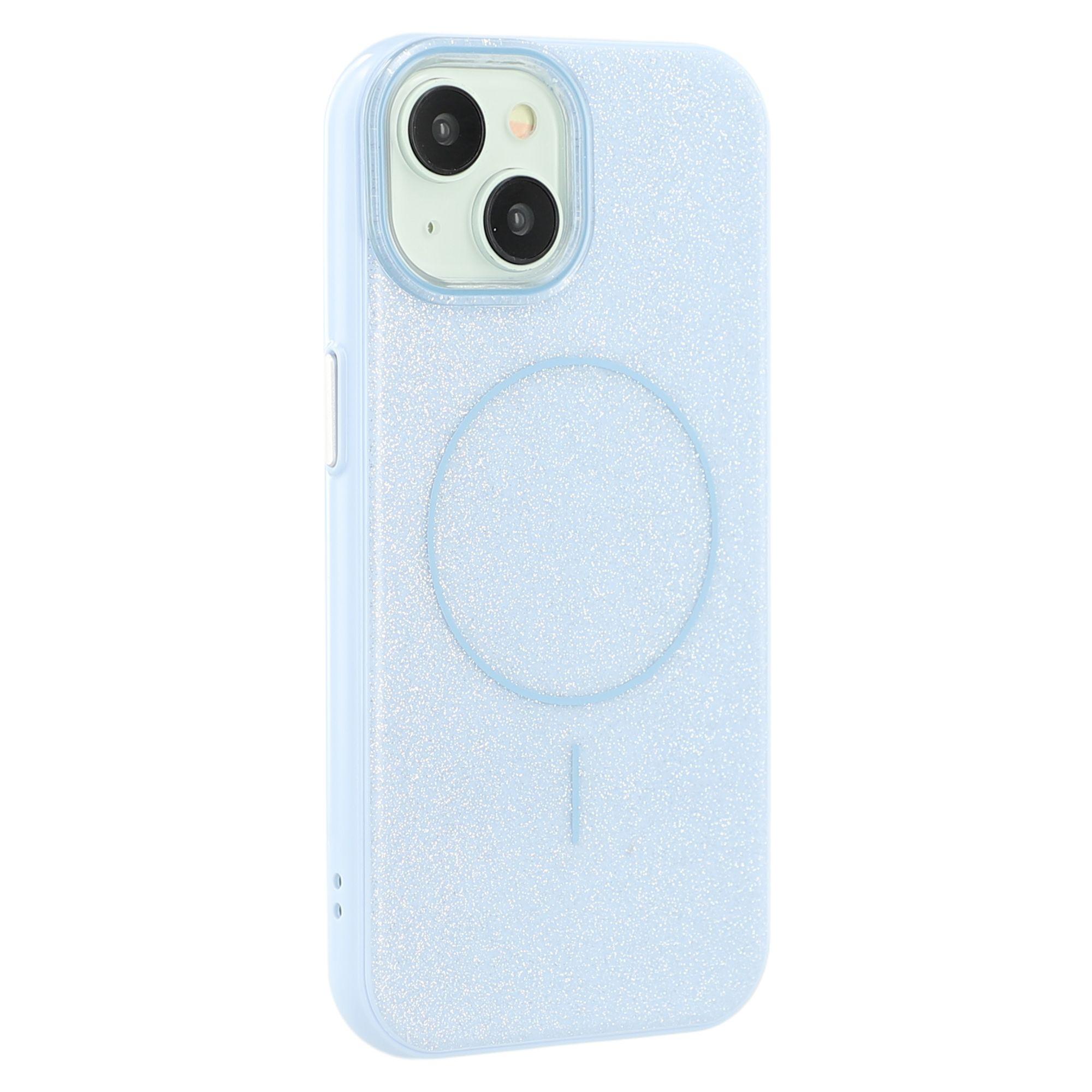

For iPhone 15 Case Compatible with MagSafe Glitter Design IMD TPU+PC Phone Back Cover Blue