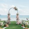 8.2ft Metal Garden Arch W/ Planter Boxes - Trellis for Climbing Plants, Wedding Arbor for Backyard Ceremony