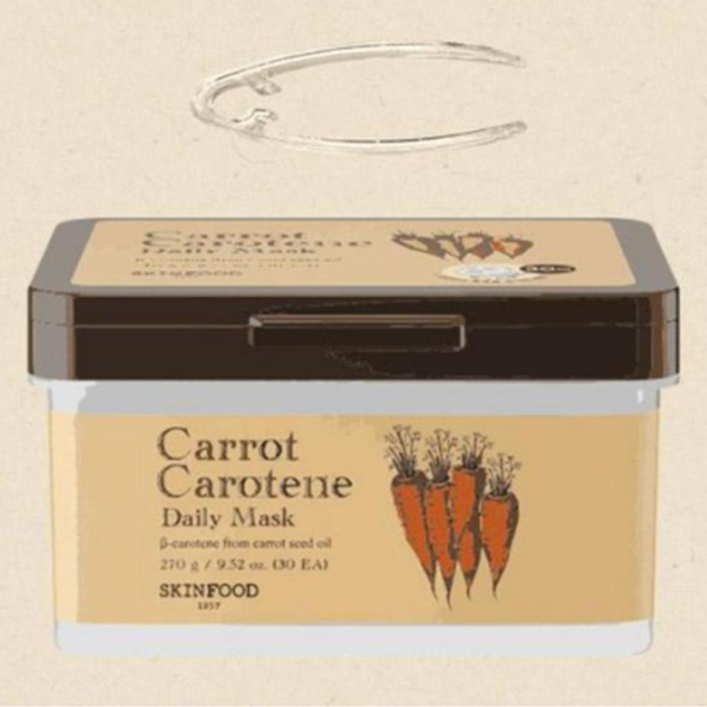 Skinfood Mască Zilnică cu Caroten din Morcov – Mască Tip Șervețel cu Extract de Morcov 30 buc (270 g)