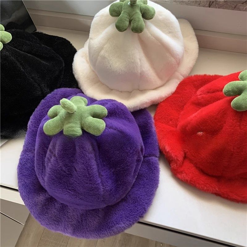 WTEMPO Creative Casual Versatile Plush Hats Retro Elegant Warm Thickened Soft Hats Women's Autumn Winter Solid Color Windproof Cold-proof Hats