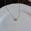 18K Gold Titanium Rhombus Clavicle Chain Necklace - Women’s Trendy Geometric Choker Pendant
