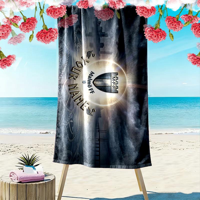 Malmö FF Print Beach Towel, Large Soft Quick Dry Towel for Beach Camping Swimming