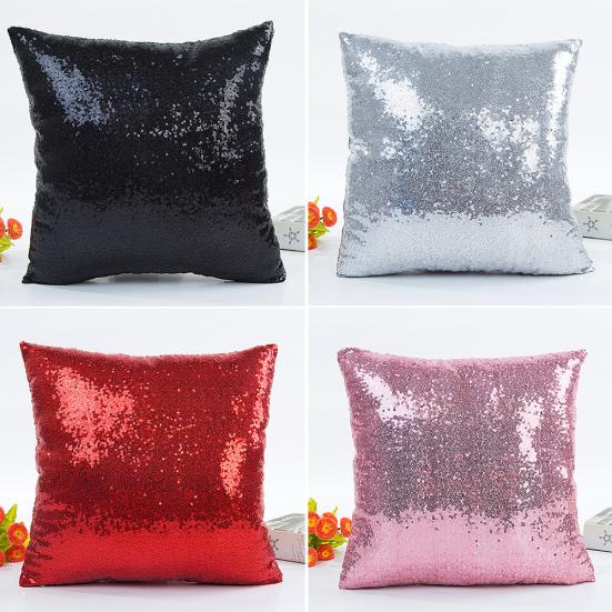 Cushion Cover Glitter Sequins Cushion Throw Pillow Case Home Car Waist Decor