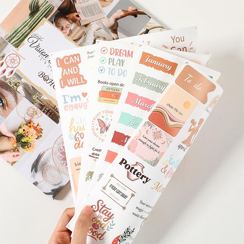 6 Sheet Sticks Vision Board Book, Vision Board Supplies For Women, Vision Board Clip Art Book, Vision Board Pictures And Quotes