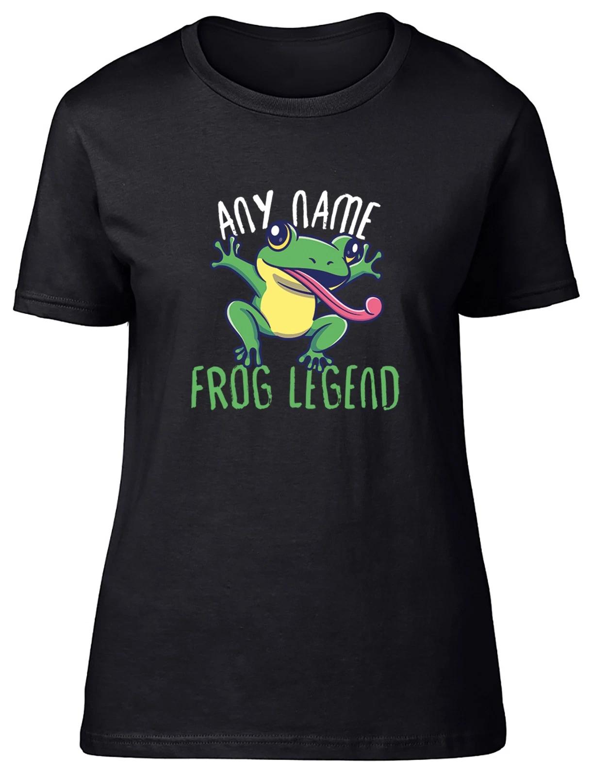 Personalised Any Name Frog Legend Womens T-Shirt Ladies Gift Tee XS