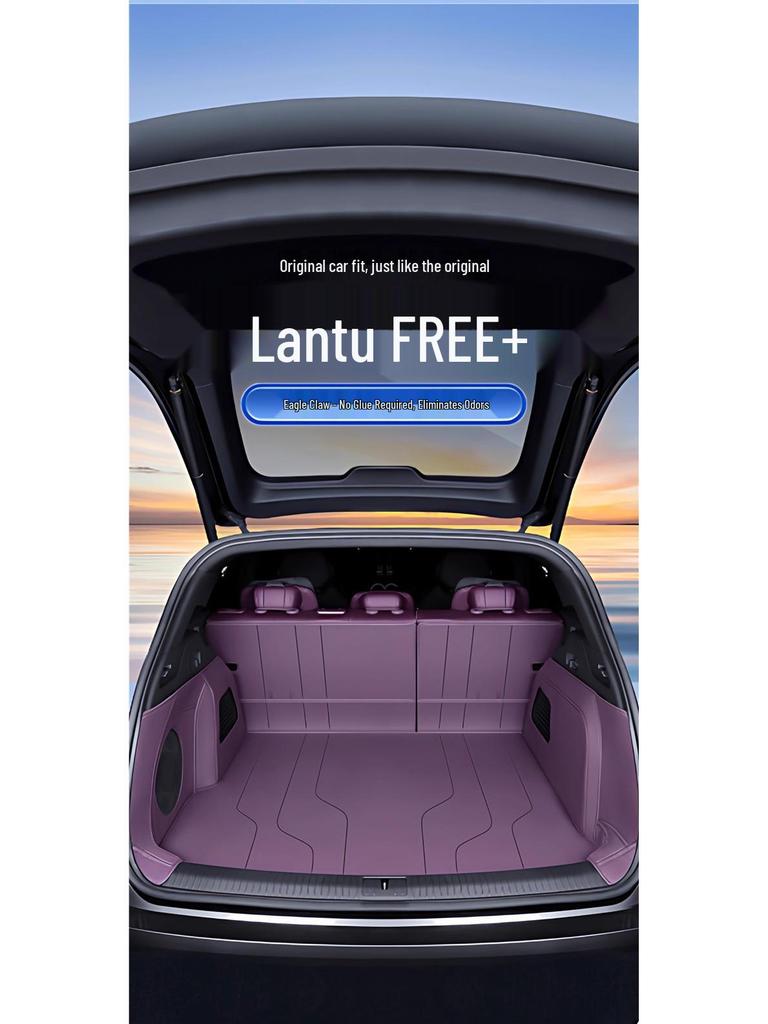 Lantu FREE Car Trunk Mat: Full Coverage Protective Mat for 2021-2025 Models, FREE+ Design