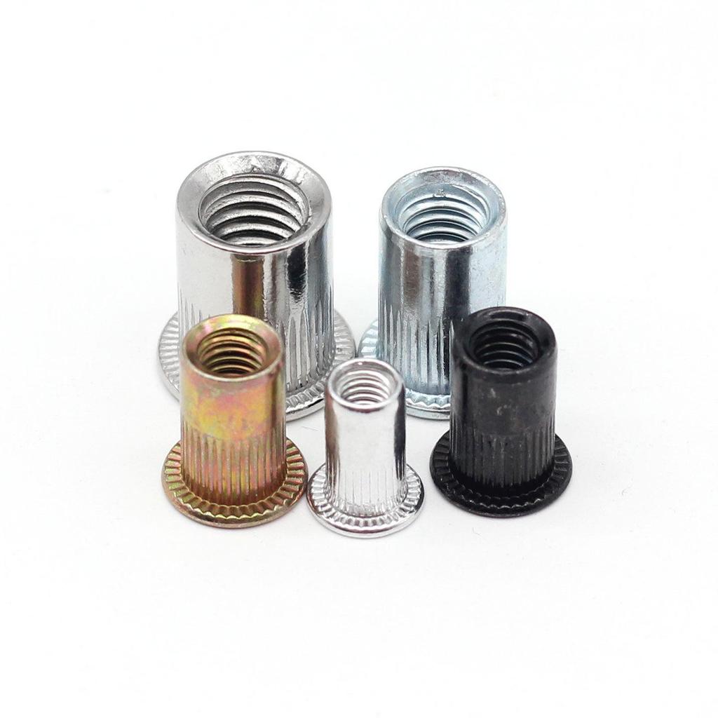 US Standard Flat Head Vertical Knurled Rivet Nut - Aluminum Alloy/Stainless Steel/Galvanized