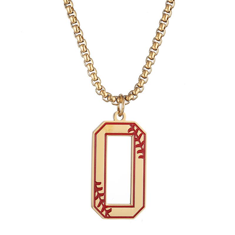 INS trendy stainless steel European and American fashion outdoor digital baseball necklace men's accessories titanium steel pendant