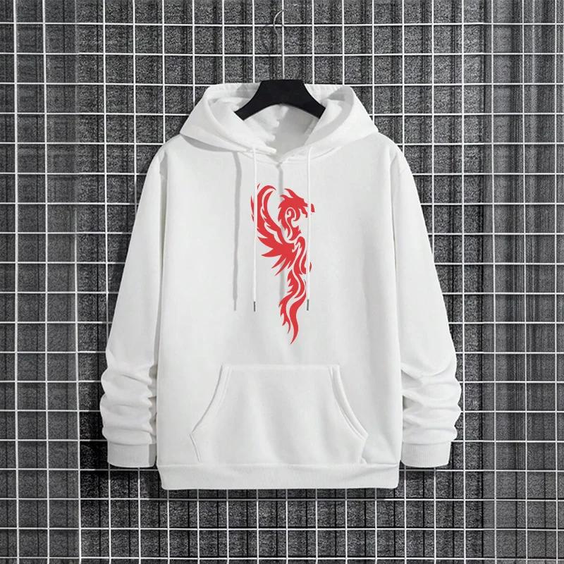 Male Trendy Casual Autumn Winter Style Hoody Urban Outwear Men Phoenix Hoodies 2025 Streetwear Fashion Hip Hop Hooded Sweatshirt