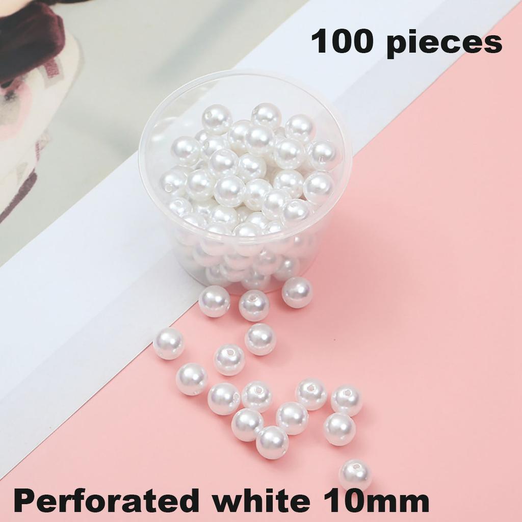 10mm-12mm White Ivory Imitation Pearls Round Pearl Spacer Loose Beads DIY Jewelry Making Necklace Bracelet Earrings Accessories