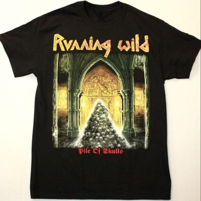 RUNNING WILD PILE OF SKULLS Tee Black Unisex T-Shirt Tops Tee All Size S To 4XL