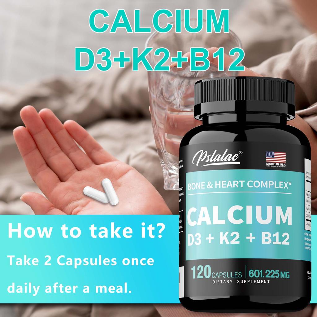4-i-1 Kalcium - med Vitamin D3, K2, B12 - Ben Muskler Immunförsvar Hälsa