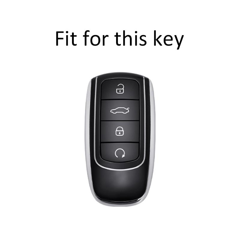 Autoschlüsselhülle für Chery Tiggo 4 5X 7 Pro 8 Exeed Txl Tx Lx Tiggo 8 Pro Tiggo 8plus New 5 Plus 7 Pro 4 TPU-Schale Schlüsselanhängerhalter