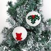 Christmas Ball Ornaments White Foam Balls with Leaf/Bear Pattern Xmas Tree Hanging Ornaments for Holiday Home Tree Decor