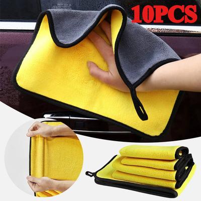 1-10PCs Ultra Thick Microfiber Car Wash Towel Car Cleaning Drying Cloth High Water Absorption Car Wash Towel Car Care Cloth