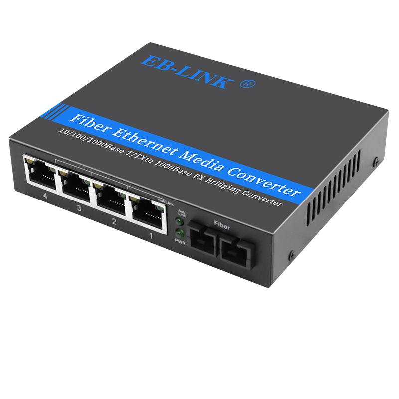 EB-LINK Gigabit Fiber Optic Transceiver Media Converter SC Interface