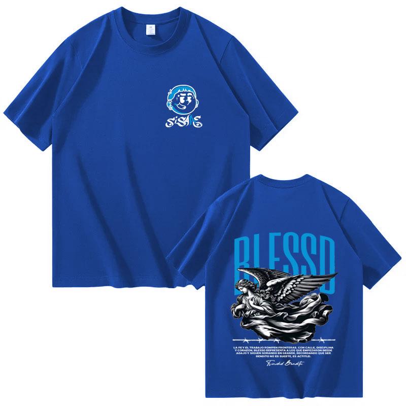 Hip Hop Rapper Bless Harajuku Graphics Unisexs And Unisexs Sporty Casual Tshirt Fashion Summer Print 100 Pure Cotton Tshirt