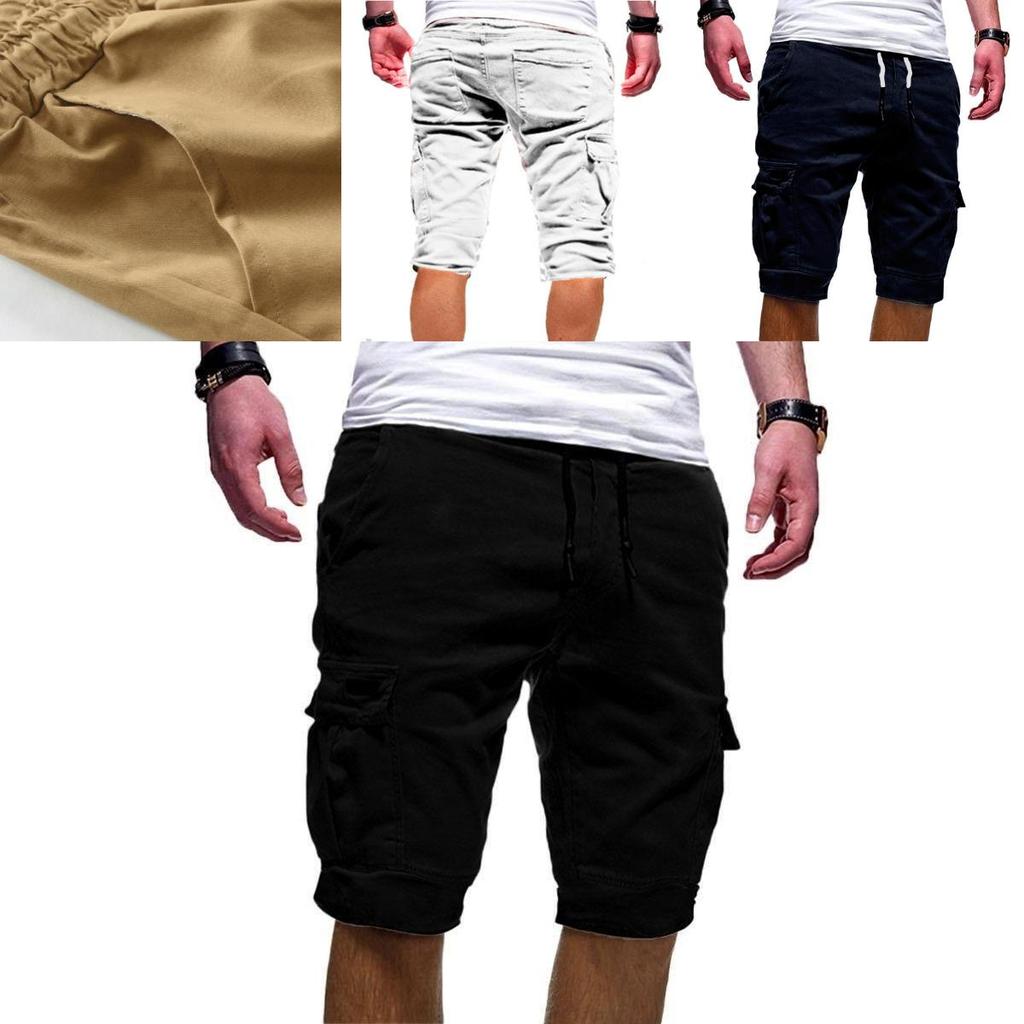 Calções Cargo Confortáveis para Homem Verão Casuais Jogger Desporto Calças de Combate Exército