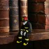Veteran Retirement Gift 3D Printed Firefighter Skeleton Shelf Sitter, Gothic Fireman Soldier Robed Masculine Office Decor Figurine, Collectible