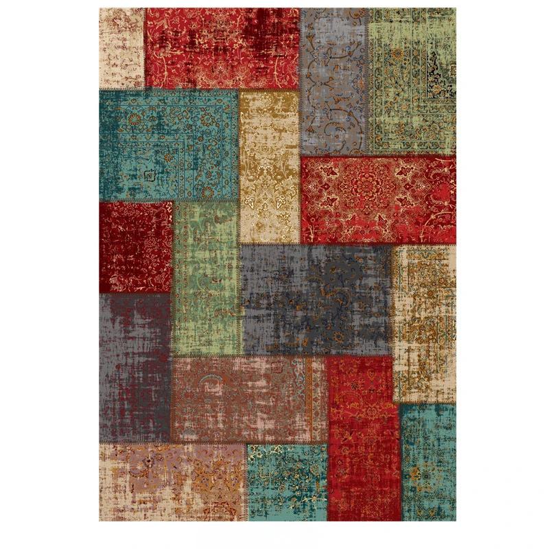 

Этнический стиль ретро ковер для гостиной американский элитный роскошный декоративный ковер для спальни нескользящие коврики для журнального столика 60x90cm