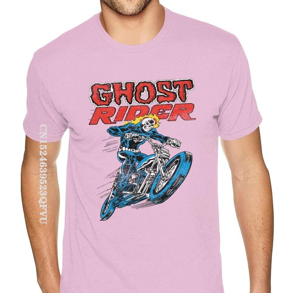 Lovely Ghost Rider Tee Shirts Men's Top Quality Gothic Style Anime Tshirt Pure Cotton Crew T-Shirts Punk Style
