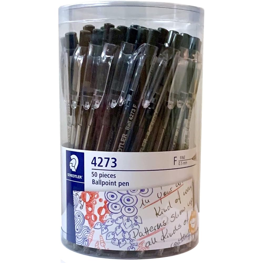 STAEDTLER (STAEDTLER) Office Ballpoint Pen Set of 50 Black 0.5mm Line (0.7mm Ball) Ballpoint Pen ...
