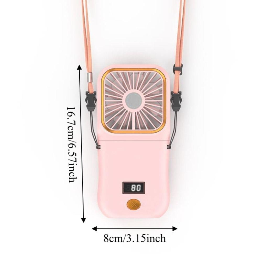 Digital Display Portable Handheld Fan Mini Desktop Air Cooling Fan Foldable Neck Fan  Outdoor Use