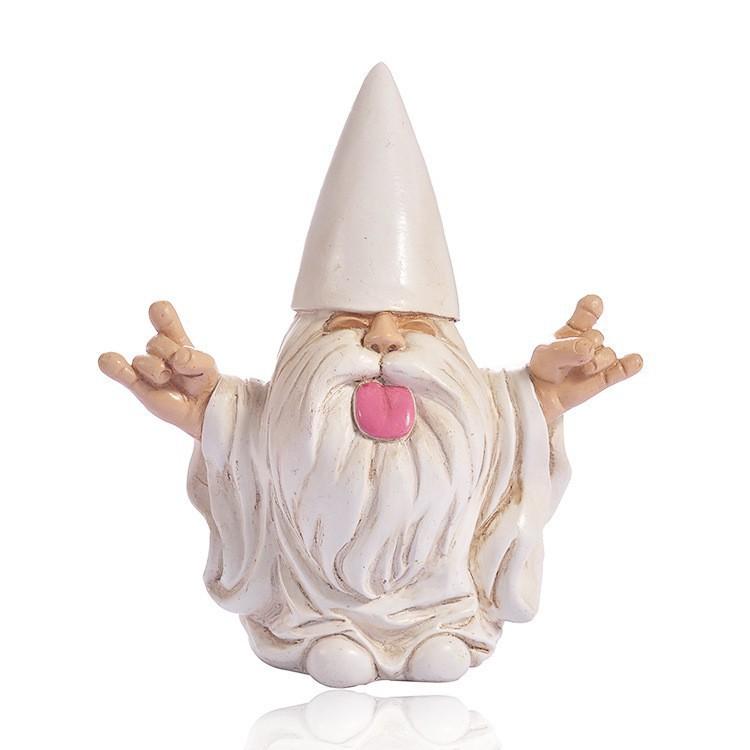 White-Bearded Dwarf Resin Statue Home Garden Decoration Cartoon Dwarf Desk Ornament Craft Collectible Outdoor Decor
