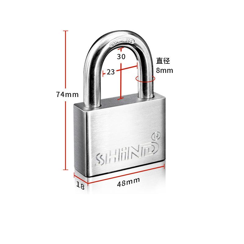 Stainless Steel Padlock Household Locks Anti-theft Anti-pick Locks Dormitory Waterproof Rustproof Locks Lockers