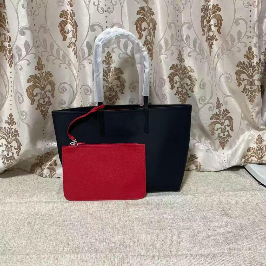 French Crocodile Women's Color Block Large Capacity Tote Bag - Fashionable and Simple Shoulder Handbag.
